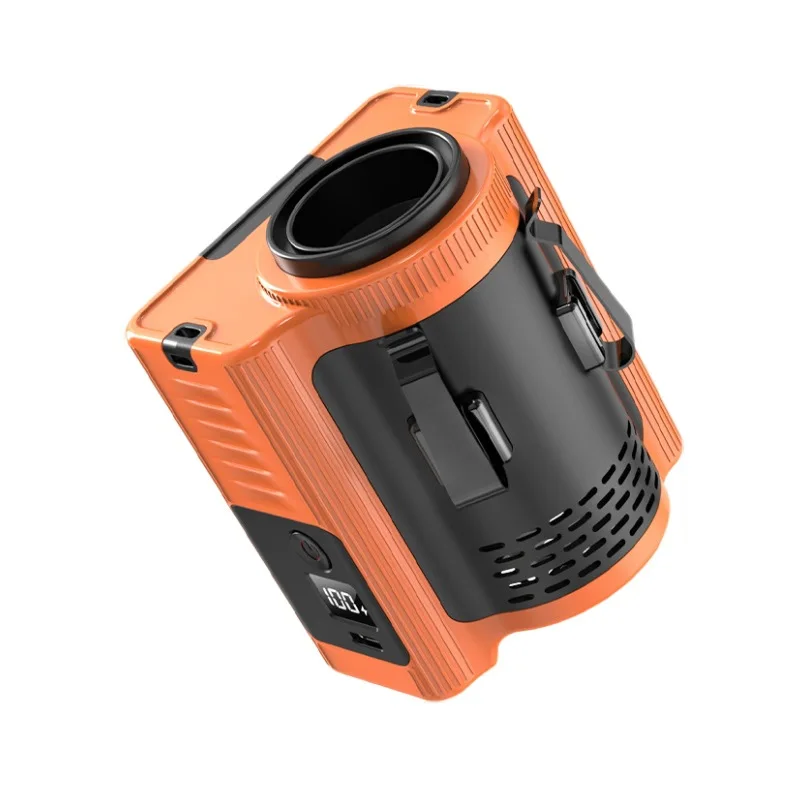 Battery Flashlight Outdoor Camping Work Waist Fan USB Charging 10000mAh Long Range Power Bank LED Light 5-speed Small Fan Light