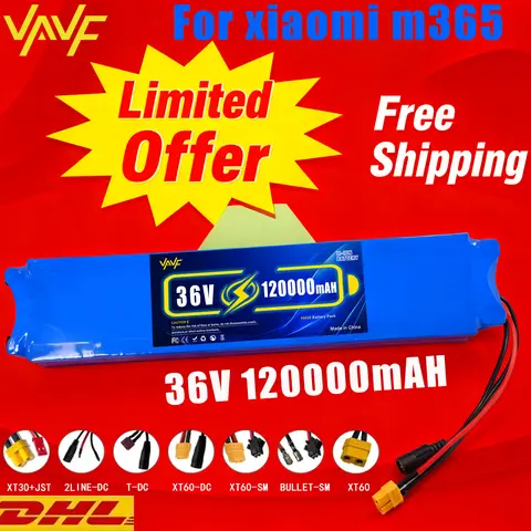 Upgrade 36V 120000mAh 10S3P 36v Electric Scooter Battery Pack 36v Battery🎾Scooter 18650 Lithium M365 Electric Scooter🏐