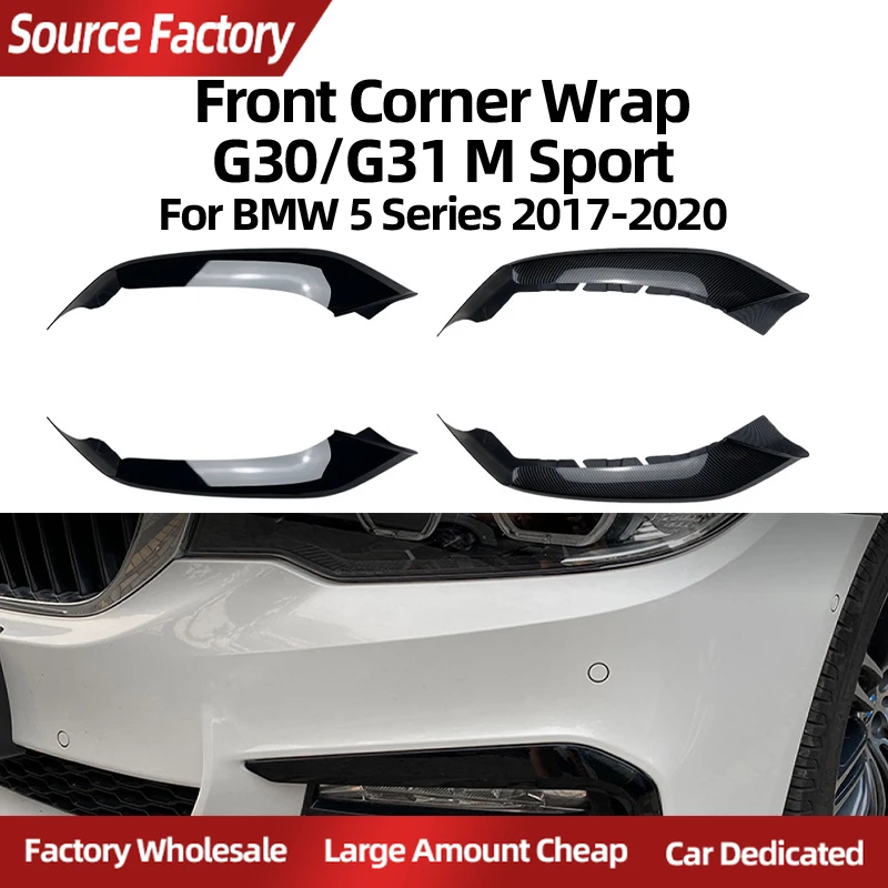 

Спойлеры крылья для BMW 5 серии G30 Pre Sport 525i 530i 2018-2020, угловая наклейка на передний бампер, модификация