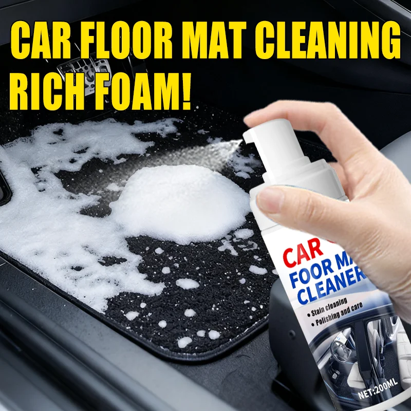 KJM 200ML Car Leather & Carpet Foam Cleaner Multi-Purpose Stain & Odor Remover for Car Seat Floor Mat Interior Deep Cleaning