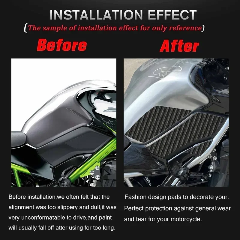 

For Kawasaki Z900 motorcycle anti-slip tank pad sticker protection stickers side tank pads 2017 to 2023