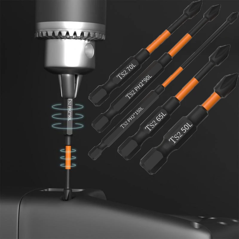 Cross Bit Drill Head Bits Set S2 Impact Screw Electric Screwdriver Tips Electrician Mechanic Repair Work Hand Drill Bit Hardware