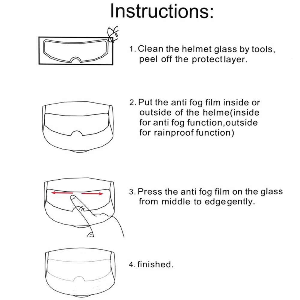 High quality Anti Rain Waterproof Helmet Lens Clear Anti-Fog Patch Rainproof Film Motorcycle Helmet Motorcycle Helmet Film