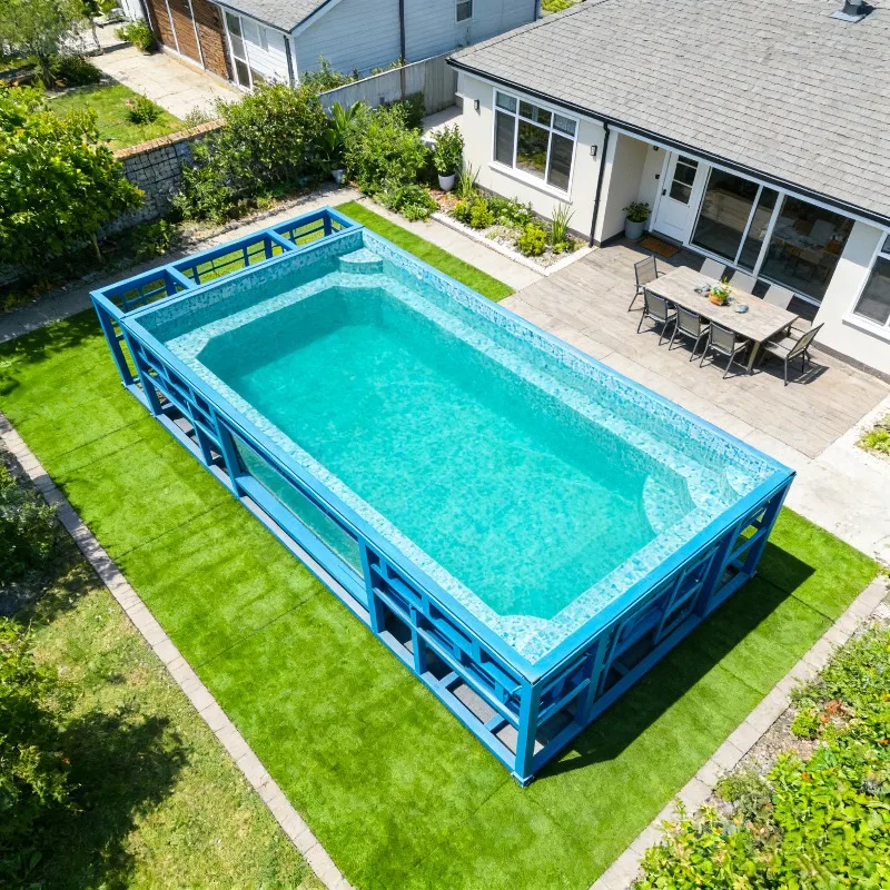Family Swimming Pool Custom Big Made Above Ground Home Family Outdoor Use 20ft 40 Feet 30' Container Swimming Pool Piscina
