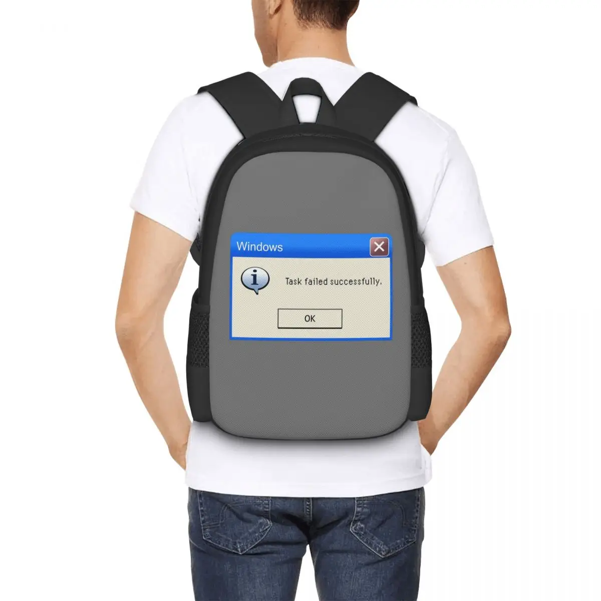 

Task Failed Successfully Windows Error Backpack School Bag Hiking Travel Daypack for Boys Girls Fashion Bookbag Shoulder Bags