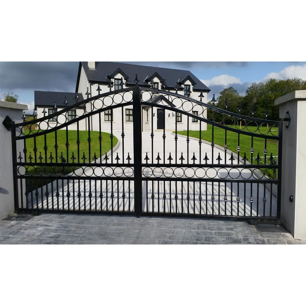 Luxury Design Automatic Driveway Gates for Villa Electric Wrought Iron Fencing Trellis Main Gates
