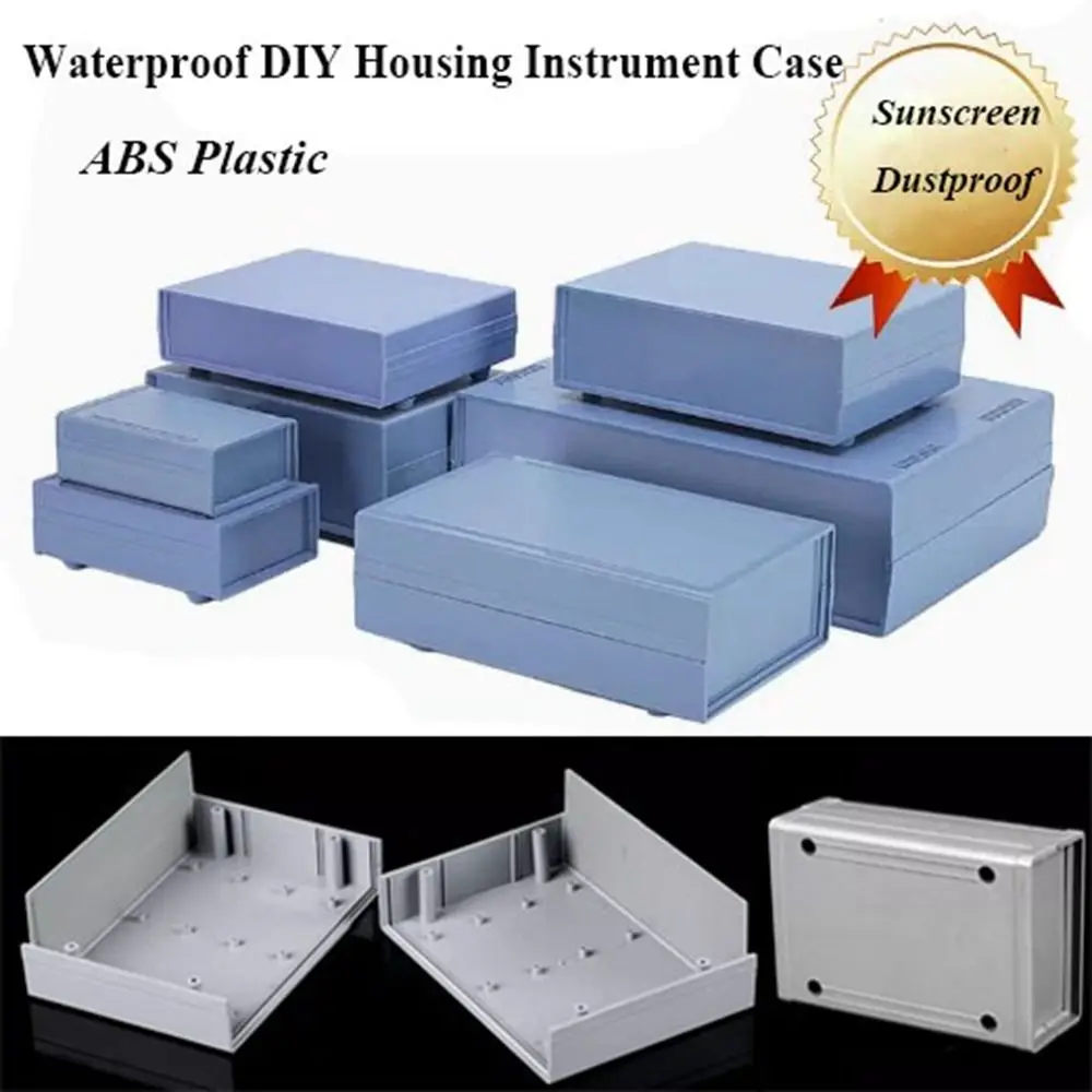 High Quality ABS Plastic DIY Housing Instrument Case Grey Waterproof Electric Supplies Case Multicolors USB Power Junction Box