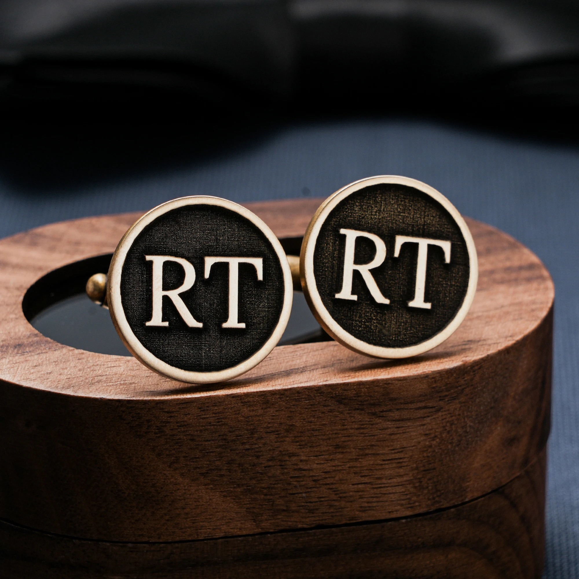 Custom Brass Cufflinks, Groomsmen Gifts, Personalized Engraved Cufflinks Set for Men, Anniversary Brithday Gift for Husband