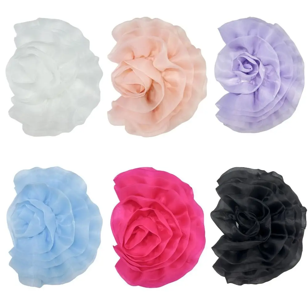 수제 꽃 패치 바느질 아플리케 액세서리 의류 드레스 목 장식 3D 꽃 코사지 불규칙한 Organza