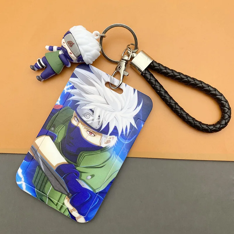 Anime NARUTO figure student food card protective cover access control card bus card set key chain hanging holiday gifts