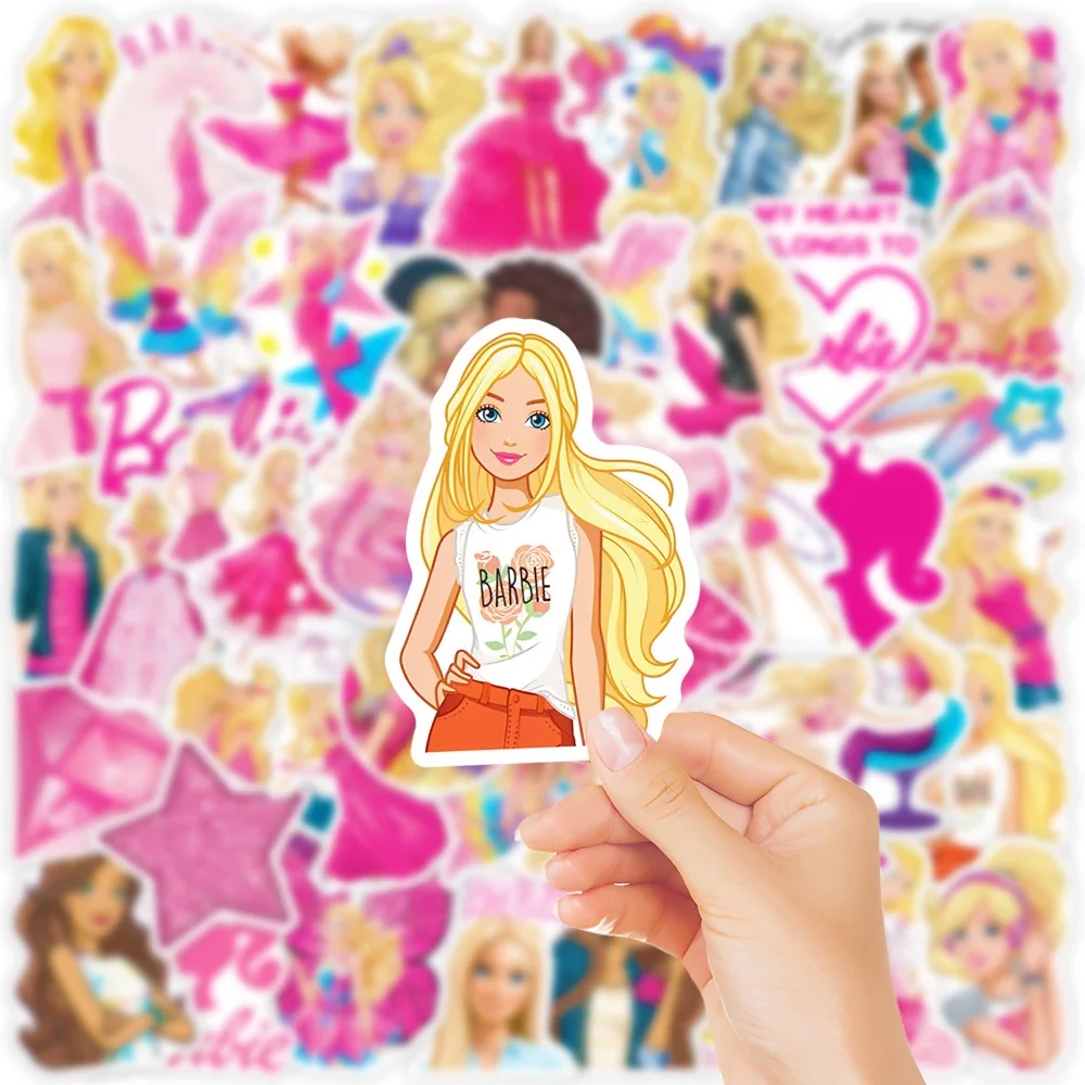 10/50pcs Disney Cartoon Anime Princess Barbie Stickers for Scrapbooking Notebook Fridge Laptop Suitcase Phone Sticker Kids Toy