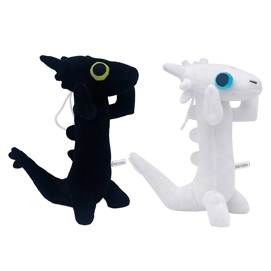 25CM Toothless Dancing Dragon Plush Toy Black White Dragon Doll Plush Toys Cotton Stuffed Soft Animals Plushies Anime Game Doll