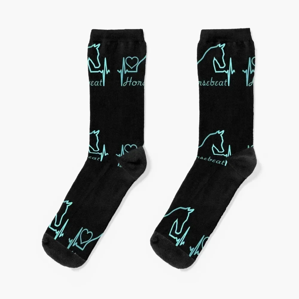 

Horse Heartbeat | Horse Lover | Equestrian | Horse Pulse Socks ankle floral Boy Socks Women's