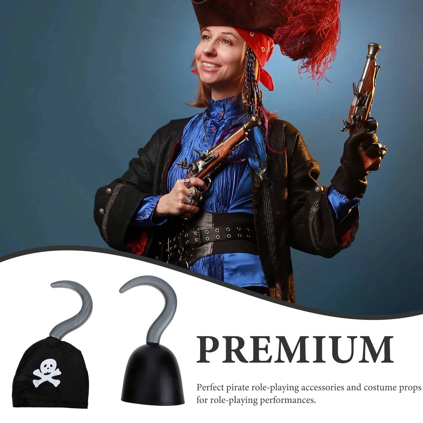 

2Pcs Pirate Plastic Halloween Kids Costume Halloween Home Decor Party Accessories Home Decor Cosplay Props Storage Tools