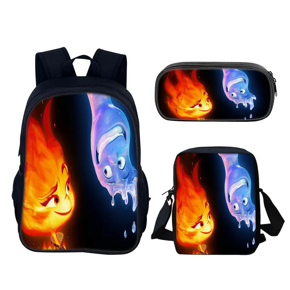 

3PC-SET MINISO Disney Elemental Cartoon School Bag for Primary and Secondary School Students Best Gift for Children Mochila