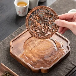 Walnut Teapot Teapot Holder Base Kungfu Tea Set Purple Sand Pot Cover Bowl Dry Tea Pad Saucer Pad Teapot Pad