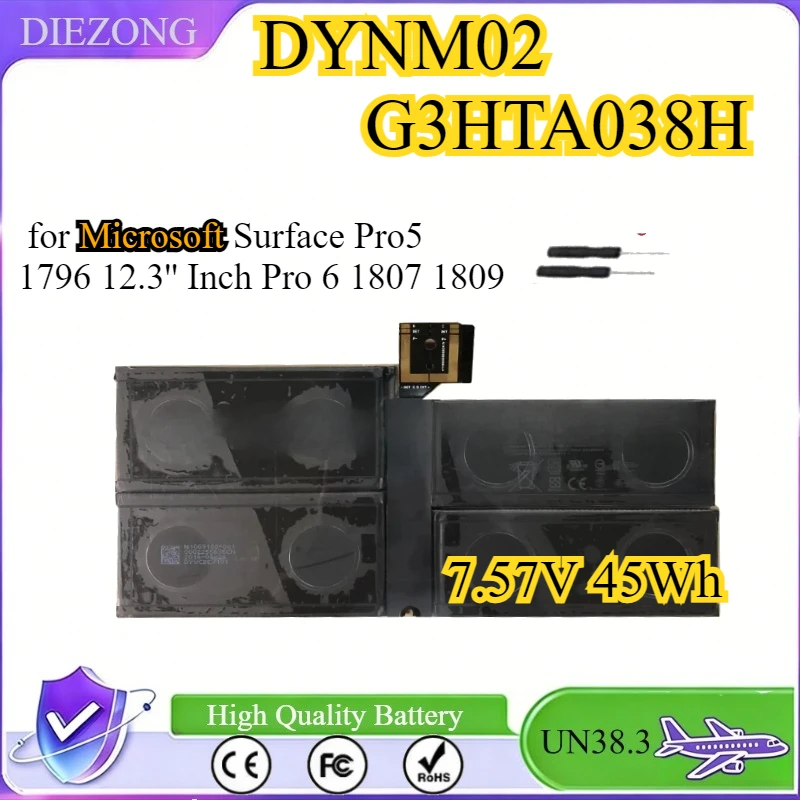 

DYNM02 G3HTA038H Laptop Battery for Microsoft Surface Pro5 1796 12.3'' Inch Pro 6 1807 1809 Tablet PC Replacement Bateria