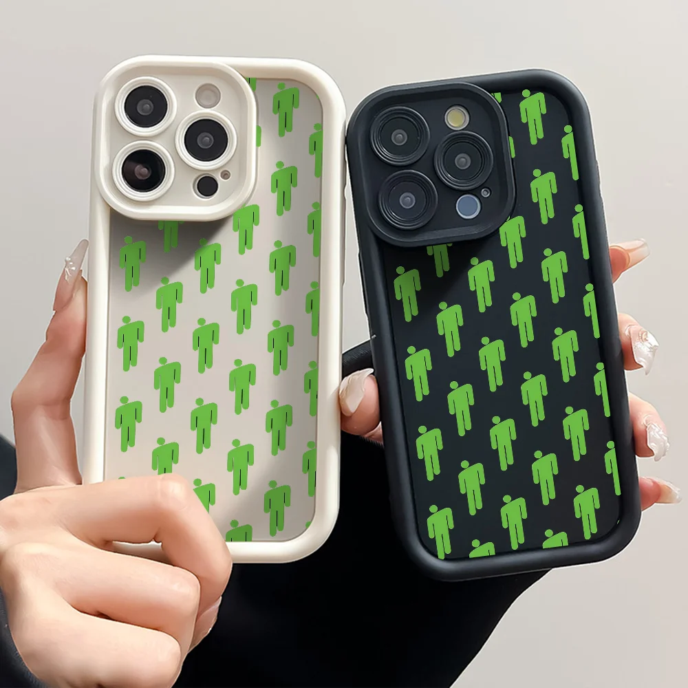 B-Billie E-Eilish Funda de teléfono para iPhone 16 15 14 13 Pro Max 11 12 Plus Funda de silicona negra