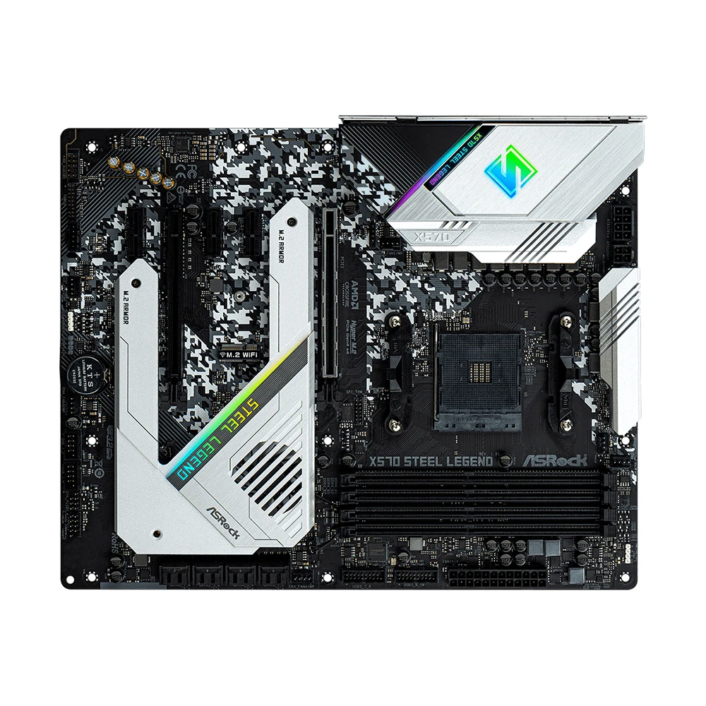 ASRock X570 STEEL LEGEND Motherboard Support 5500 5600 5600X 5700X 5700x3D 5800x3D CPU 4xDDR4 128GB AMD AM4 HDMI ATX Mainboard - view 5