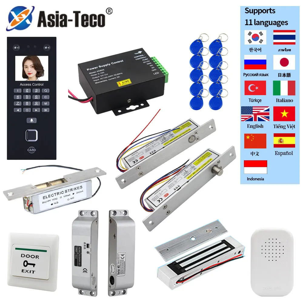 

Biometric Face Attendance Kits Access Control System Sets TCP IP LAN Fingerprint Reader Employee Clock in Electric Facial Device