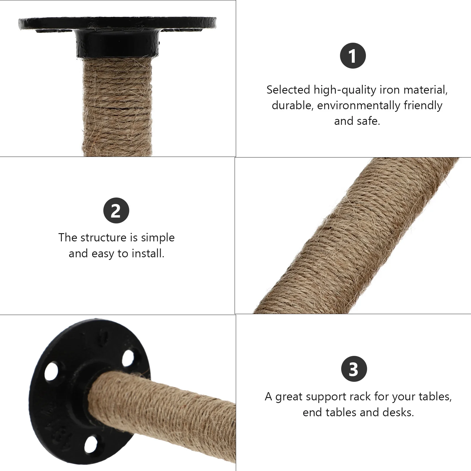 

2pcs Durable Iron Racks Light Brown Sturdy Shelf Support Bracket For Tables Desks Home Use Iron Shelf Brackets