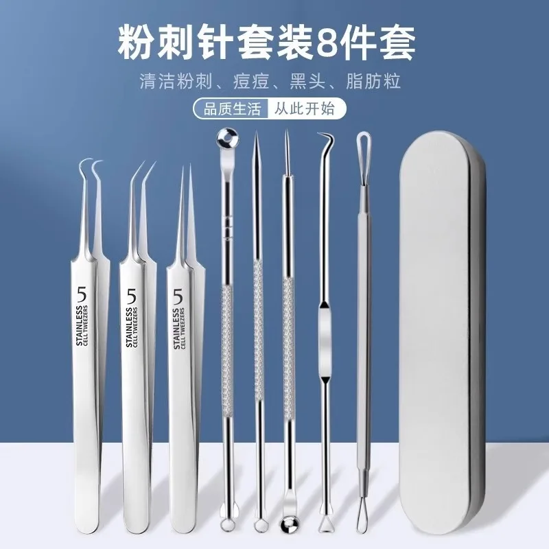 4 stks/set Mee-eter Acne Remover Set Smet Schoonheid Huidverzorging Porie Cleanser Naald Rvs Puistje Naalden Removal Tools