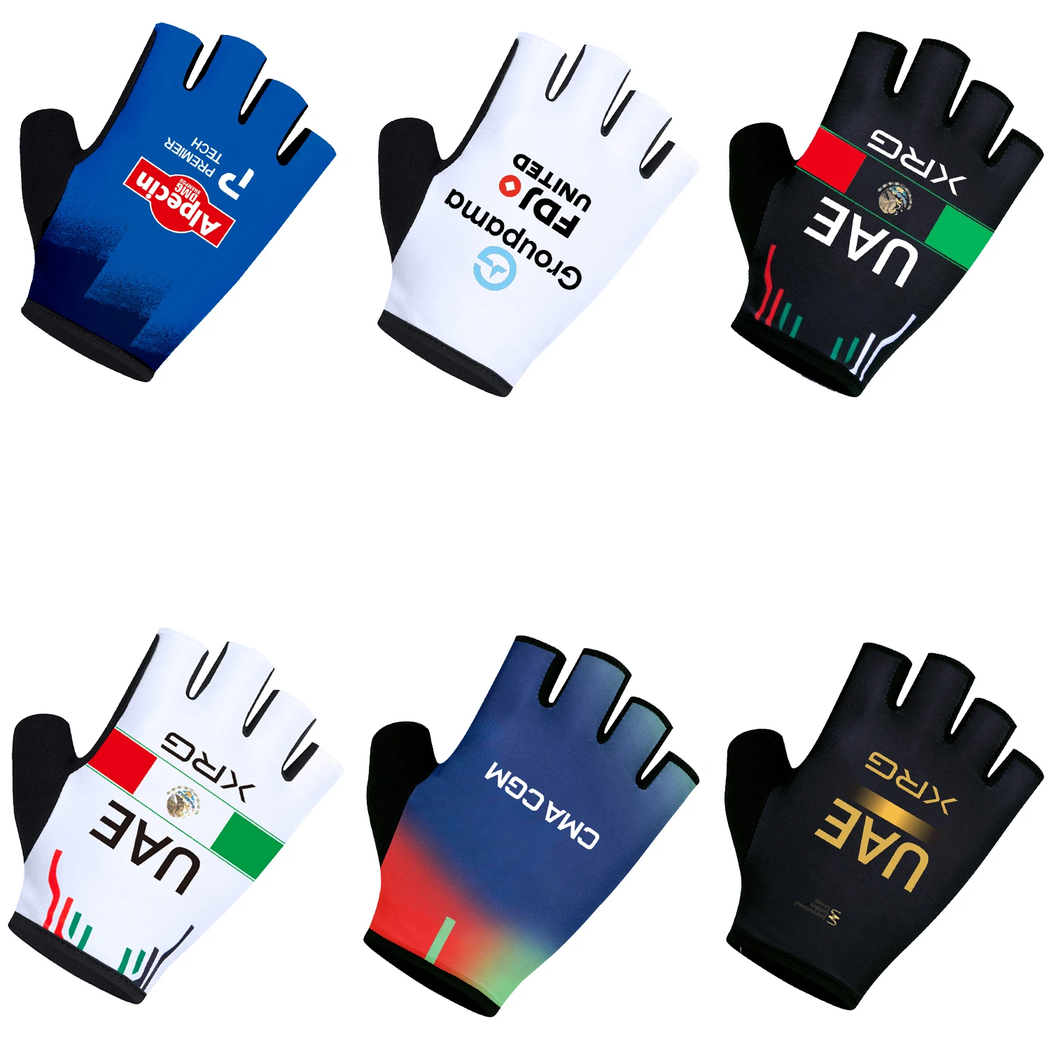 Cycling Glove Padded - チームアルペシン サイクリンググローブ ハーフフィンガー ゲル滑り止め 2027 UAE