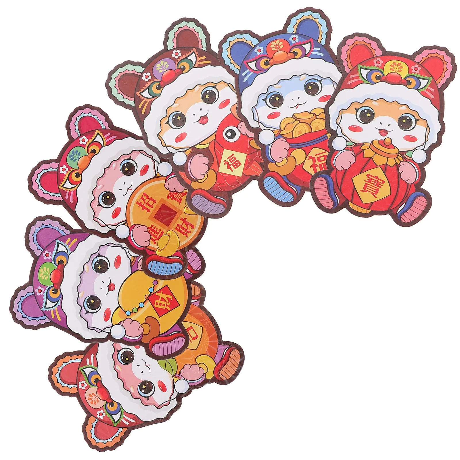 

30 шт. красных конвертов к Лунному Новому году 2025 с 3D-дизайном в мультяшном стиле, Год Змеи, для детей, семейных встреч, для денег