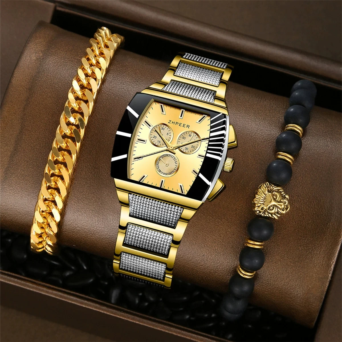 New Fashion Man Luxury Watch Set Men Business Stainless Steel Quartz Watches For Gifts Students Bracelet Watch Reloj Hombre Hour