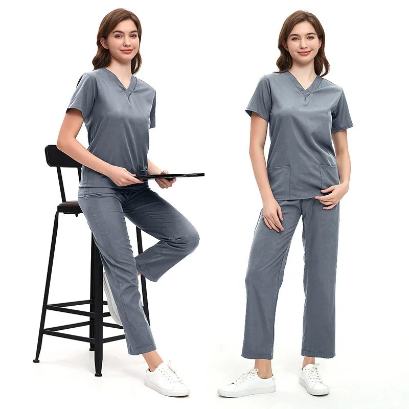 Doctor Surgical Gowns Short Sleeve Hand Wash Gowns Women's Suit Nurse Uniforms Operating Room Work Uniforms Isolation Clothing