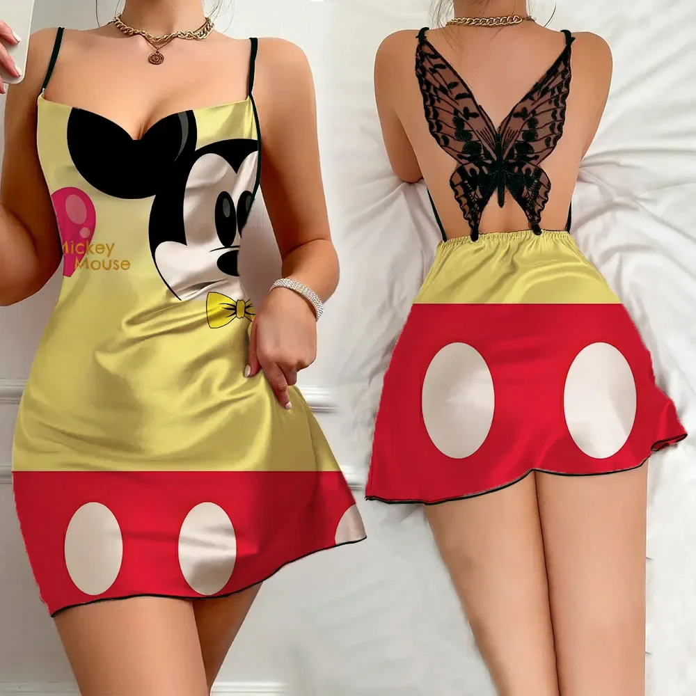 2024 Sleepwear for Women and Sexy Nightgown Clothes Nighty for Women Hot Romantic Sleeveless Pajamas Woman Disney Pattern Pijama