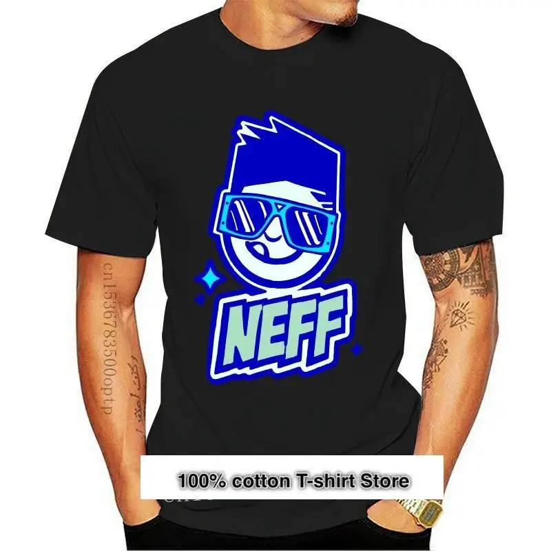 Neff-Camiseta de manga corta para hombre y mujer, Camisa de algodón con gráfico negro y morado, talla L 100%, nueva