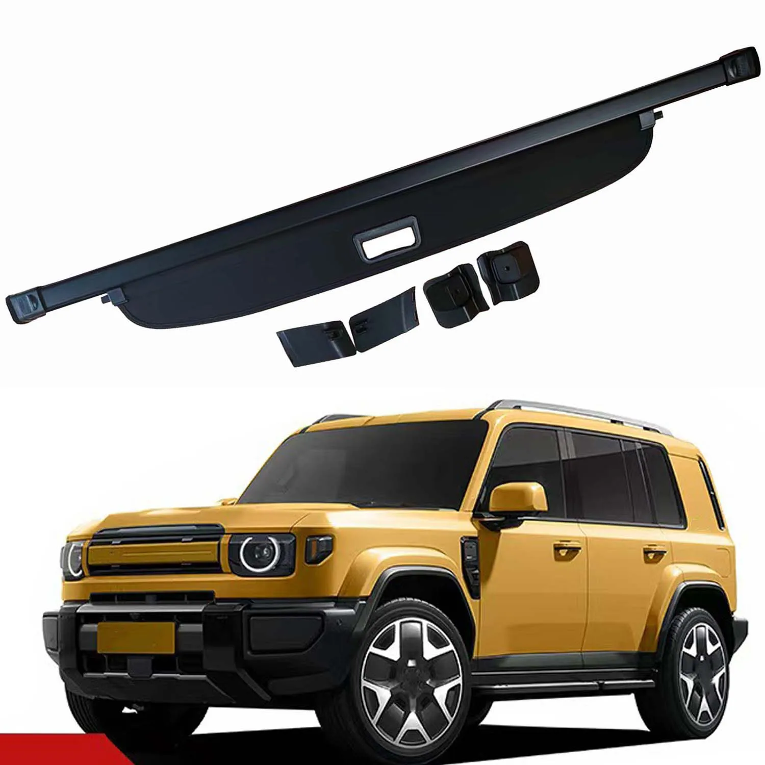 For Chery iCAR V27 2026 Car Retractable Cargo Cover Black Rear Trunk Shade Luggage Security Cover 1Set