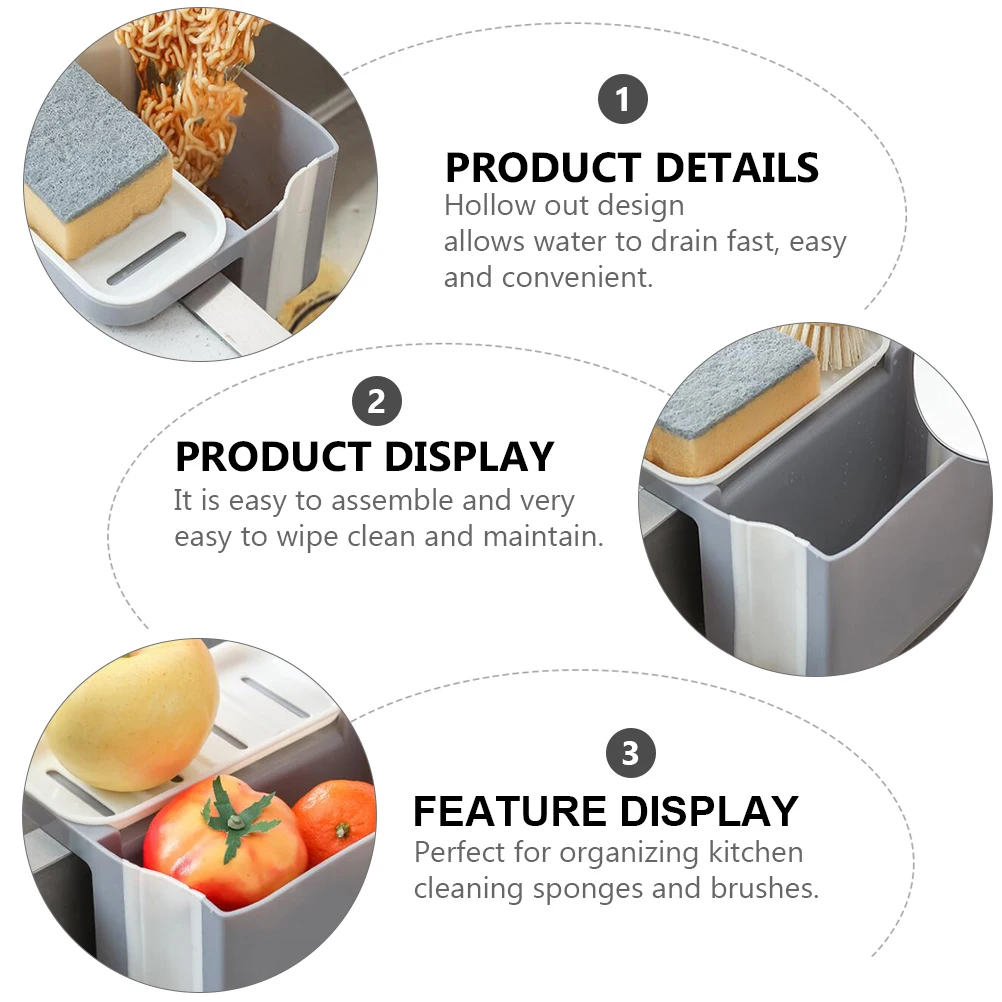 

Multipurpose Drain Basket Collapsible Bin Sink Filter Rack Dish Waste Drainer Hollow Design Easy Clean Maintain Kitchen