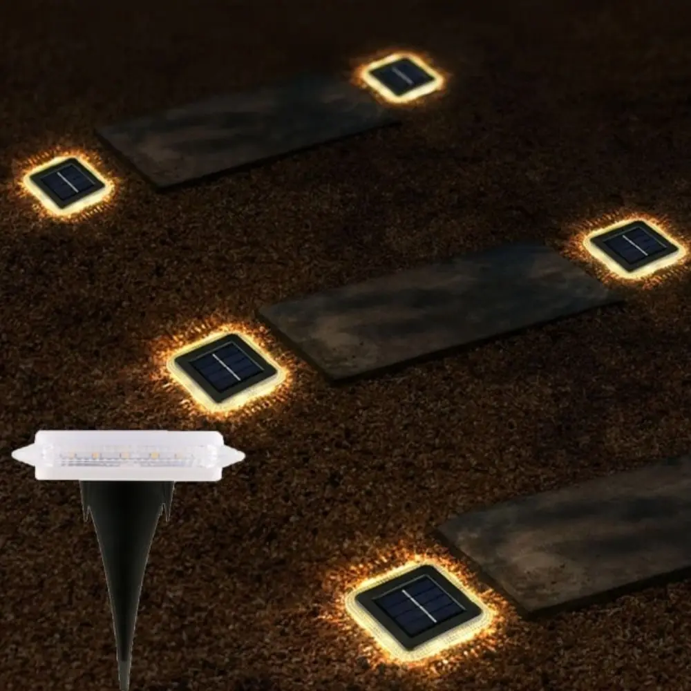 Night Security Waterproof Solar Ground Lights Sensor Plastic Material LED Floor Lights 360° LED Solar Buried Light Yard