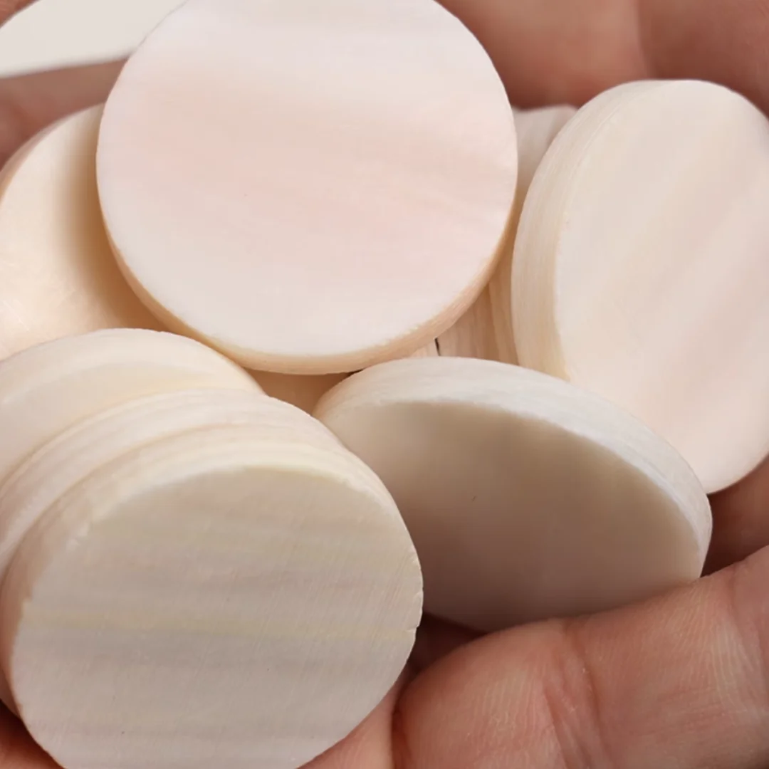 Shell natural white shell round shape thickness 5mm diameter 33mm boutique DIY inlaid decoration material patch