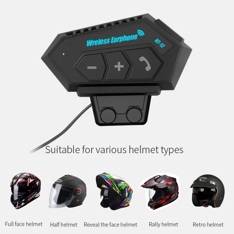 Capacete da motocicleta fone de ouvido bluetooth sem fio kit de chamada hands-free ruído estéreo cancelar à prova dwaterproof água jogador de música