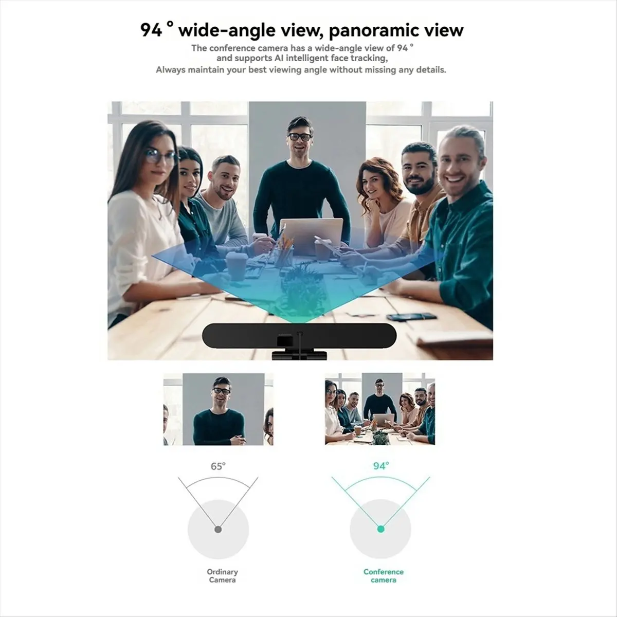 *A14E 4K Camera USB Webcam Video Conference Camera with Microphone and Speaker AI Face Tracking Auto Focus 360° Voice Pickup