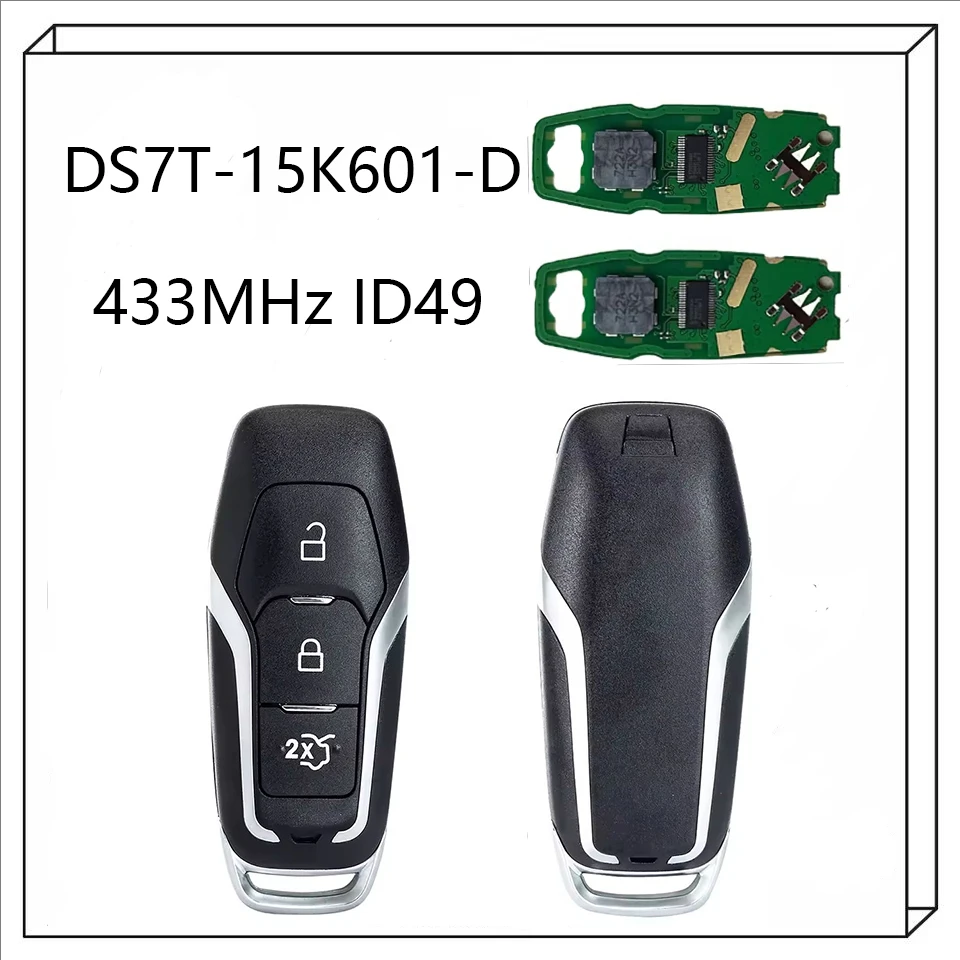 

3 кнопки 433 МГц ID49 DS7T-15K601-D умный дистанционный ключ от автомобиля для Ford Mondeo/Edge/S-Max/Galaxy 2014-2018