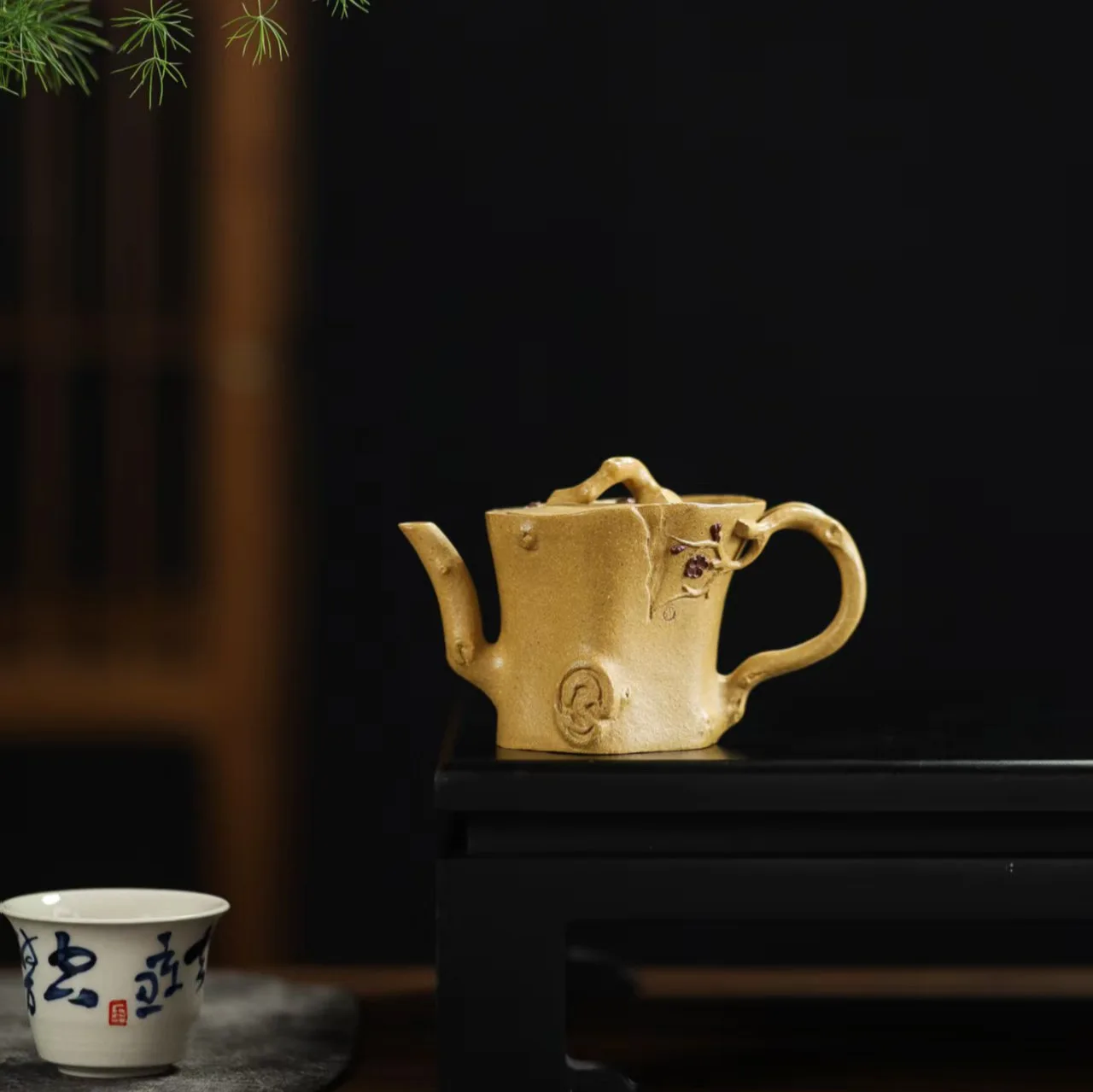 Zisha pot pure handmade loose pile thin tire self-use bionic device making teapot tea set