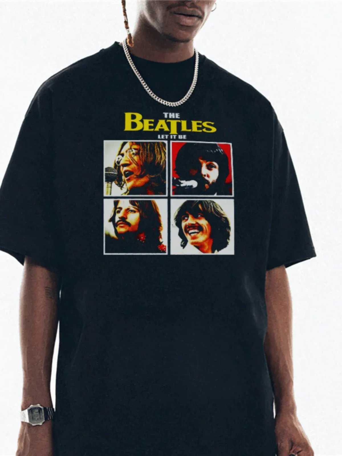 John Lennon: „Der Krieg ist vorbei!“ Peace Campaign Grafik-T-Shirt aus Baumwolle für Herren und Damen, Streetwear-T-Shirt – Detail 6