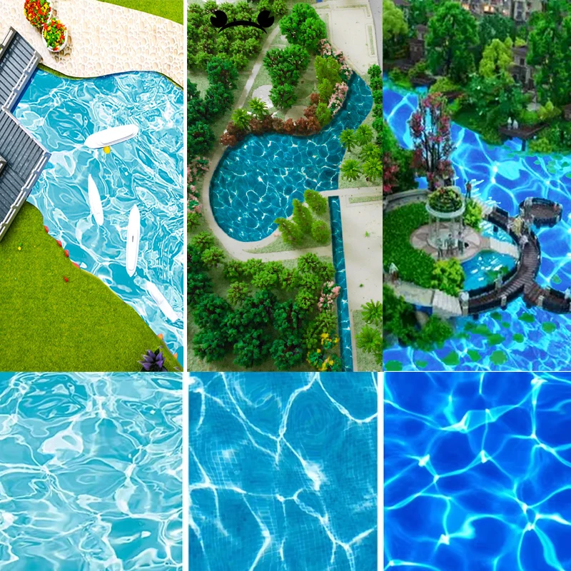 DIY Simulation River Sections Water River Effects Flowing Pattern Bendable Decorated Lakes Scene Model Making