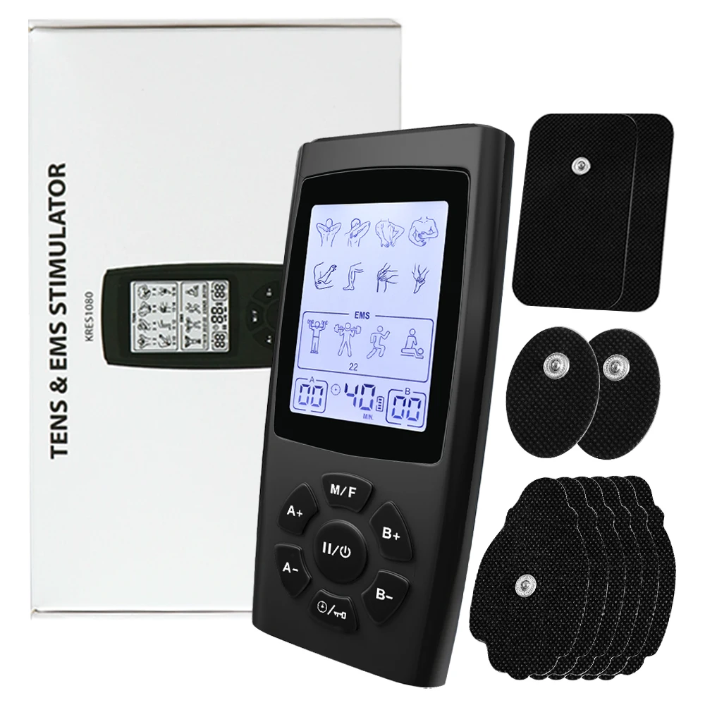 Tens Electrostimulator Digital TENS Unit Machine 2-Channel Rechargeable Body Muscle Stimulator 28 Modes for Pain Relief
