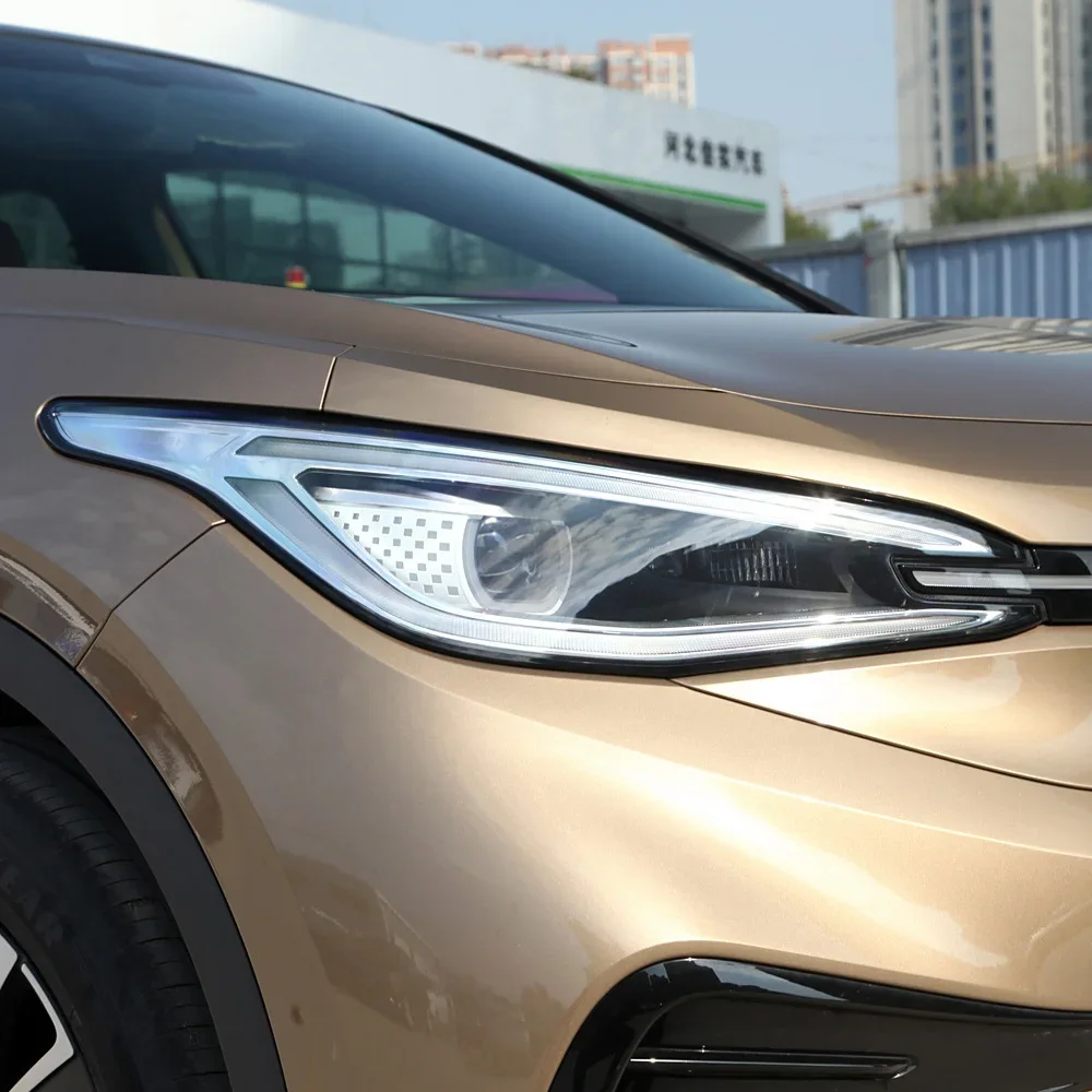 صالح ل Volkswagen VW ID.4 X 2021 2022 عدسة المصباح الأمامي غطاء كشافات شفافة قذيفة اكسسوارات السيارات شبكي غطاء خفيف #6