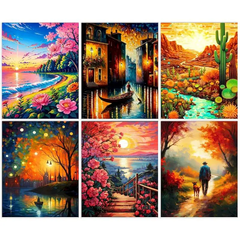 

CHENISTORY DIY Painting By Numbers Landsape Canvas Wall Art Picture Oil Paint By Numbers For Adult 40x50cm Living Room Decoratio