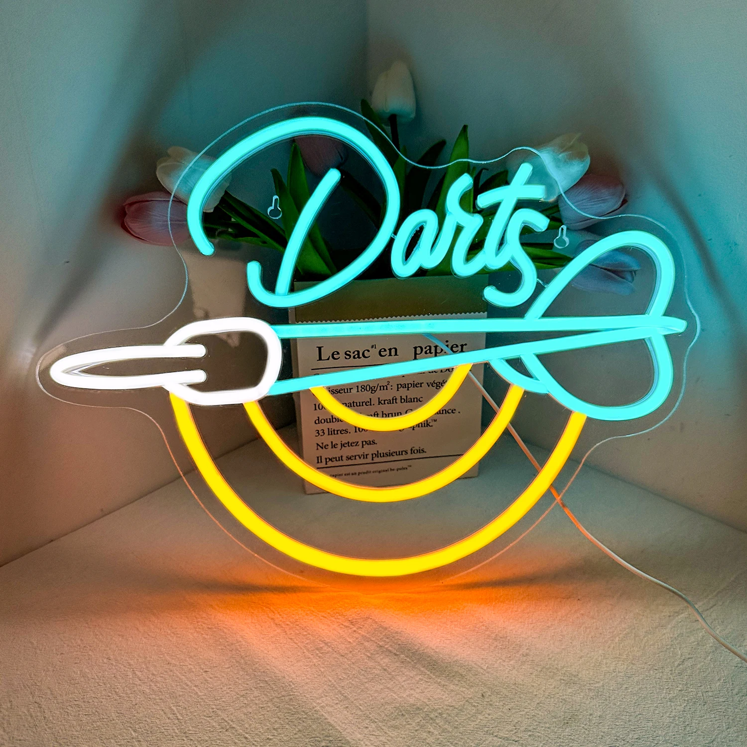 Imagem -02 - Dardos Neon Led Light Sign For Childrens Room Game Room Neon Light Man Cave Bar Festa Luminous Home Art Decoração de Parede