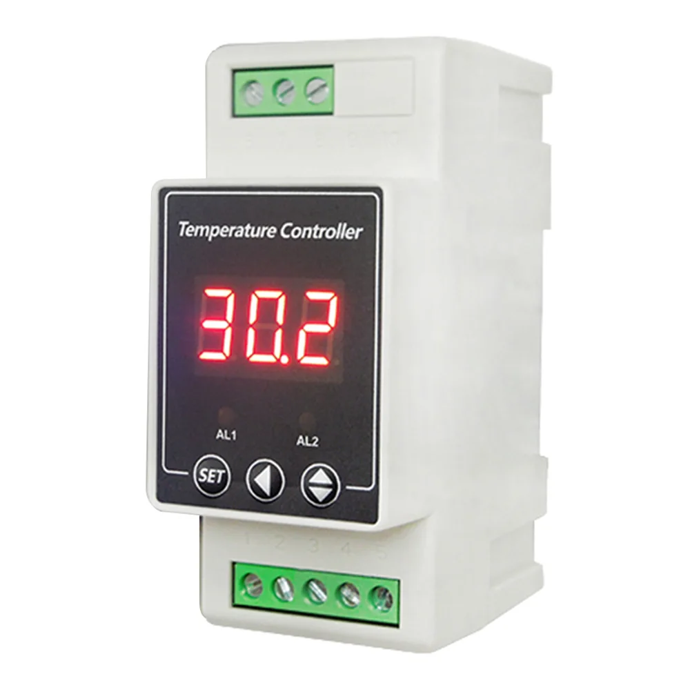 Rail Type Thermoregulator AC100-240V DC 8-24V Digital Adjustable Heating And Cooling Temperature Controller Two-way Relay Output