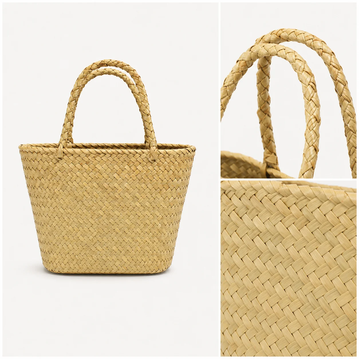 Rope Woven Handbag Nylon Bead Bracelet Vegetable Basket Bag Handmade Woven Bag Beach