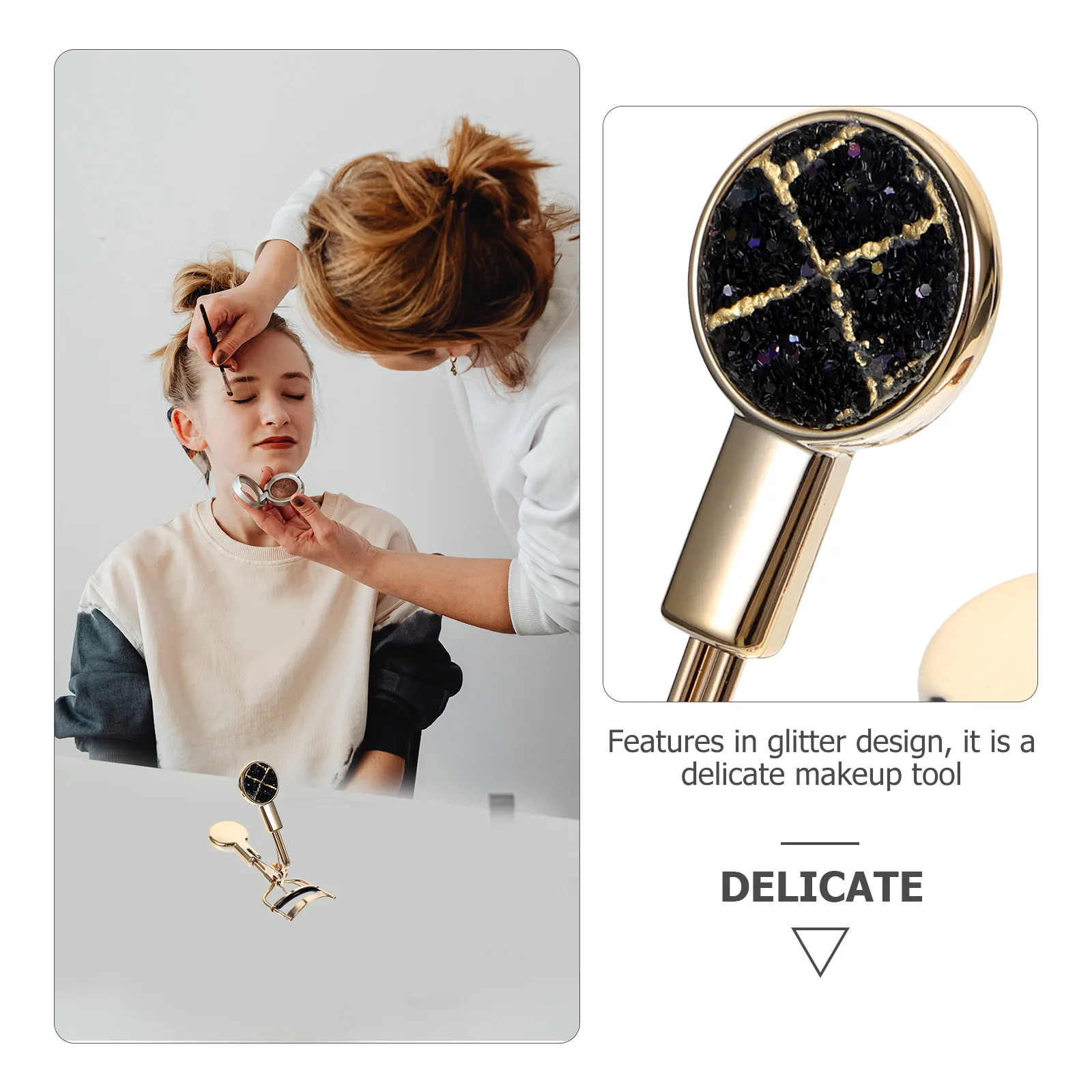 

Eyelash Curler Professional Tool Stainless Steel Glitter Design Makeup Supplies Curled Lashes Easy to Use Asian Eyes Deluxe