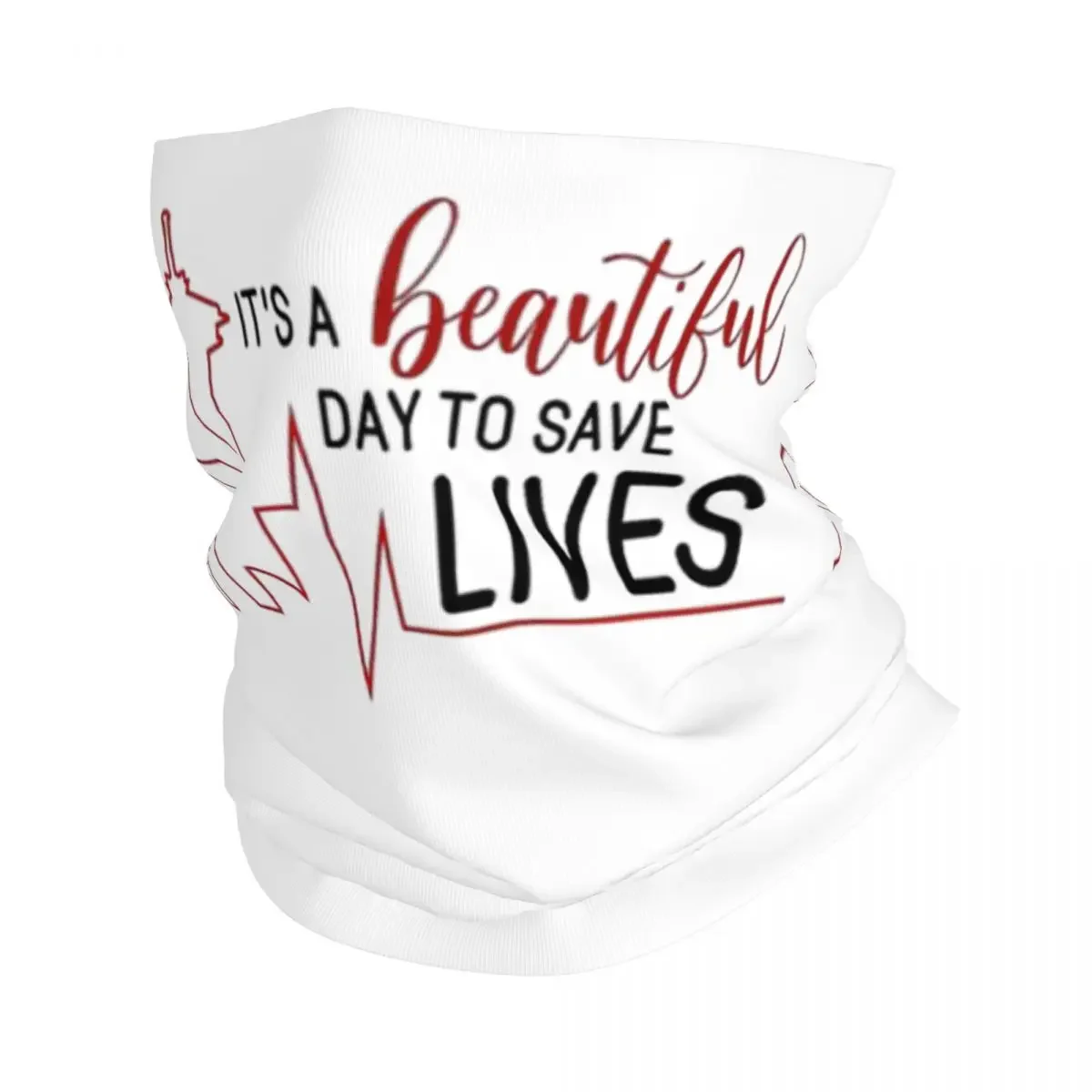 Beautiful Day To Save Lives Grey Anatomy Bandana Neck Gaiter Printed Wrap Mask Scarf Multi-use Headband Riding For Adult Winter